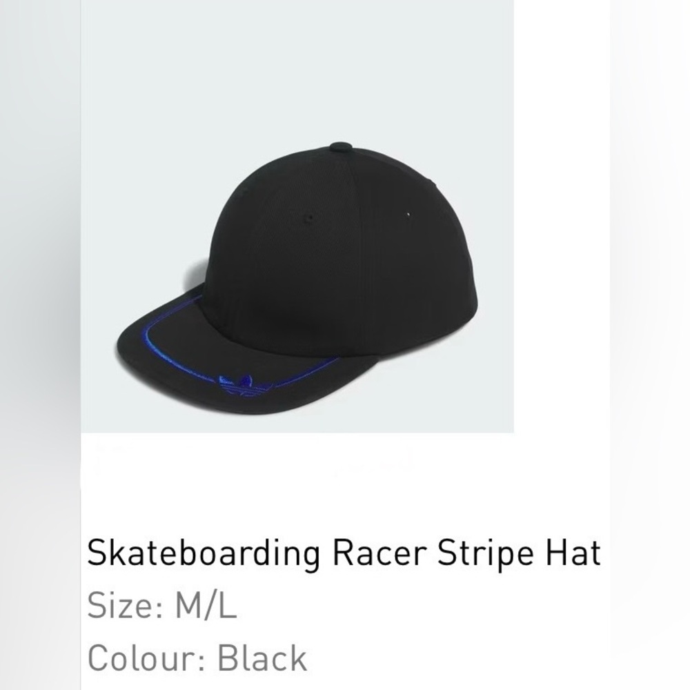 adidas Black Skateboarding Racer Stripe Hat